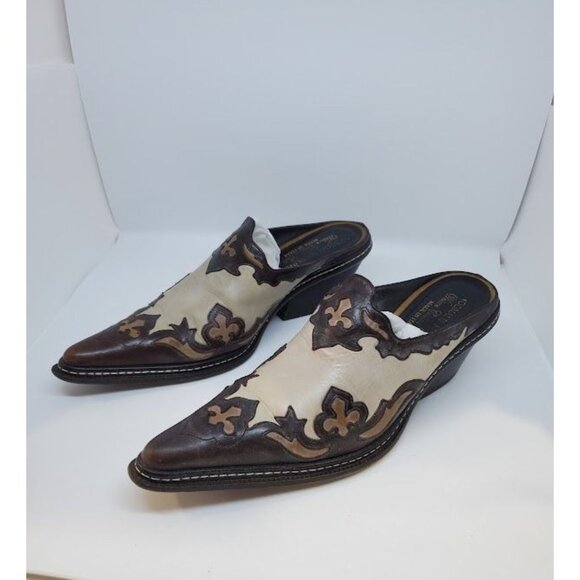 Donald J Pliner Shoes - Donald J Pliner Western Couture Collection Mules Women's Size 6.5 Leather Brown